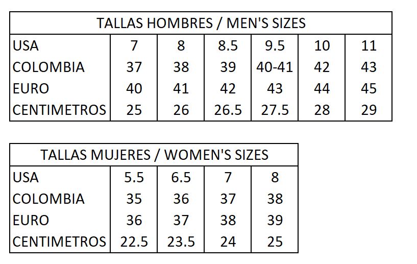 Tallas adidas shop estados unidos