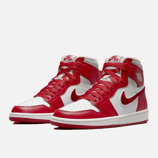 JORDAN RETRO 1 LIGHT IRON VARSITY RED