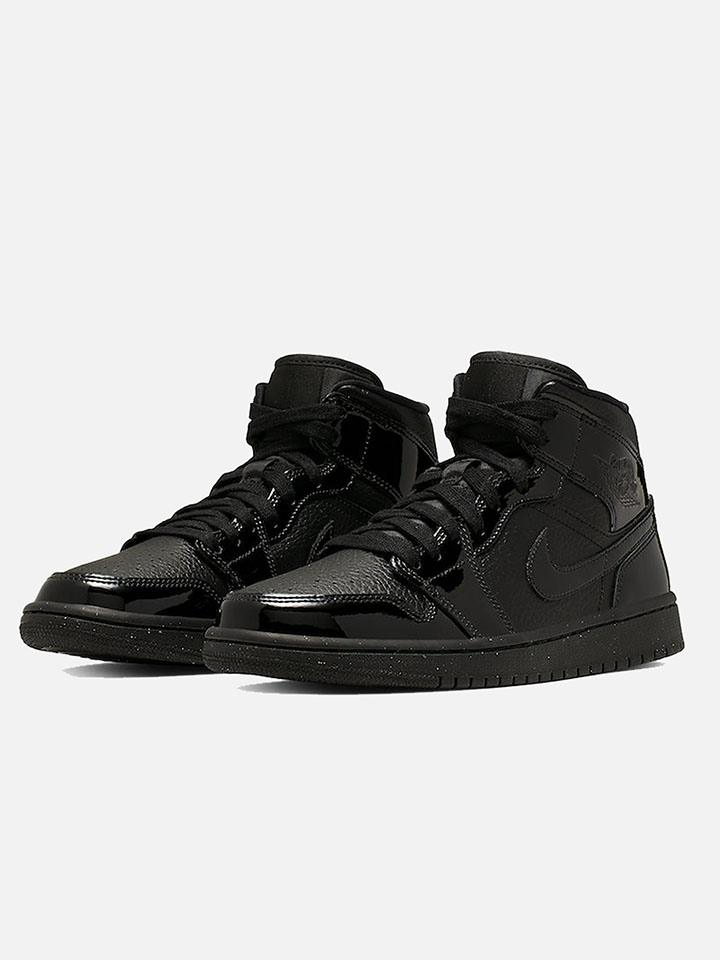 JORDAN RETRO 1 MID TRIPLE BALCK PATENT