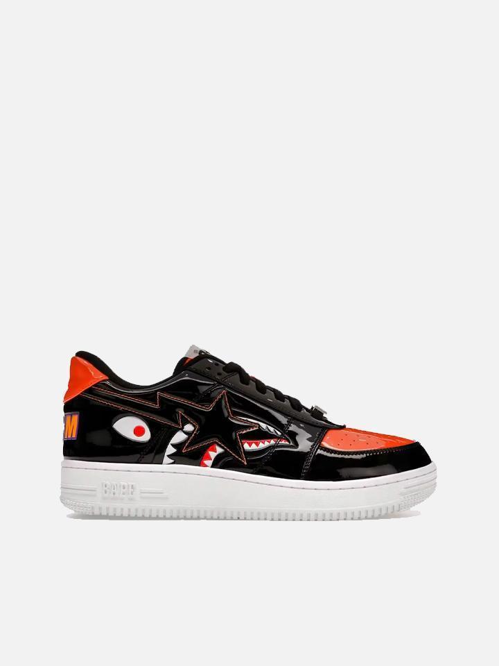A BATHING APE BAPE STA LOW MAD SHARK BLACK ORANGE