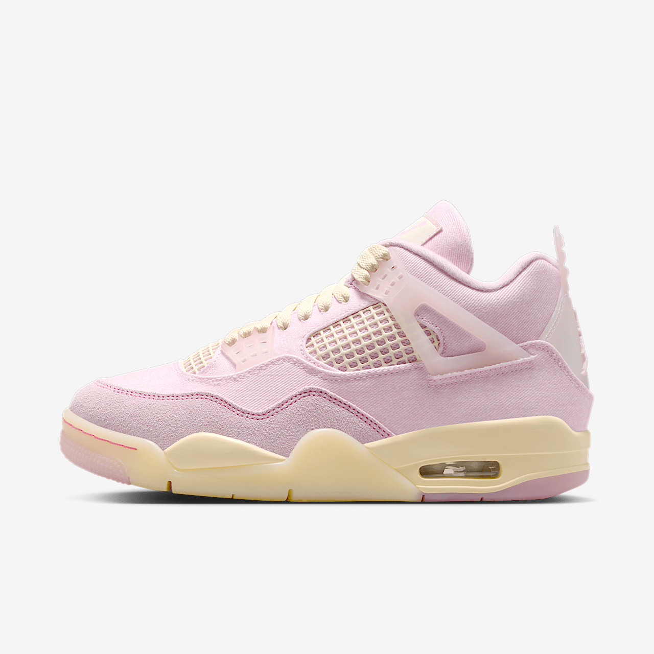 NIKE AIR JORDAN 4 RETRO MUJER ROSA PERLA/LECHE DE COCO/MUSELINA/CARMESI HELADO