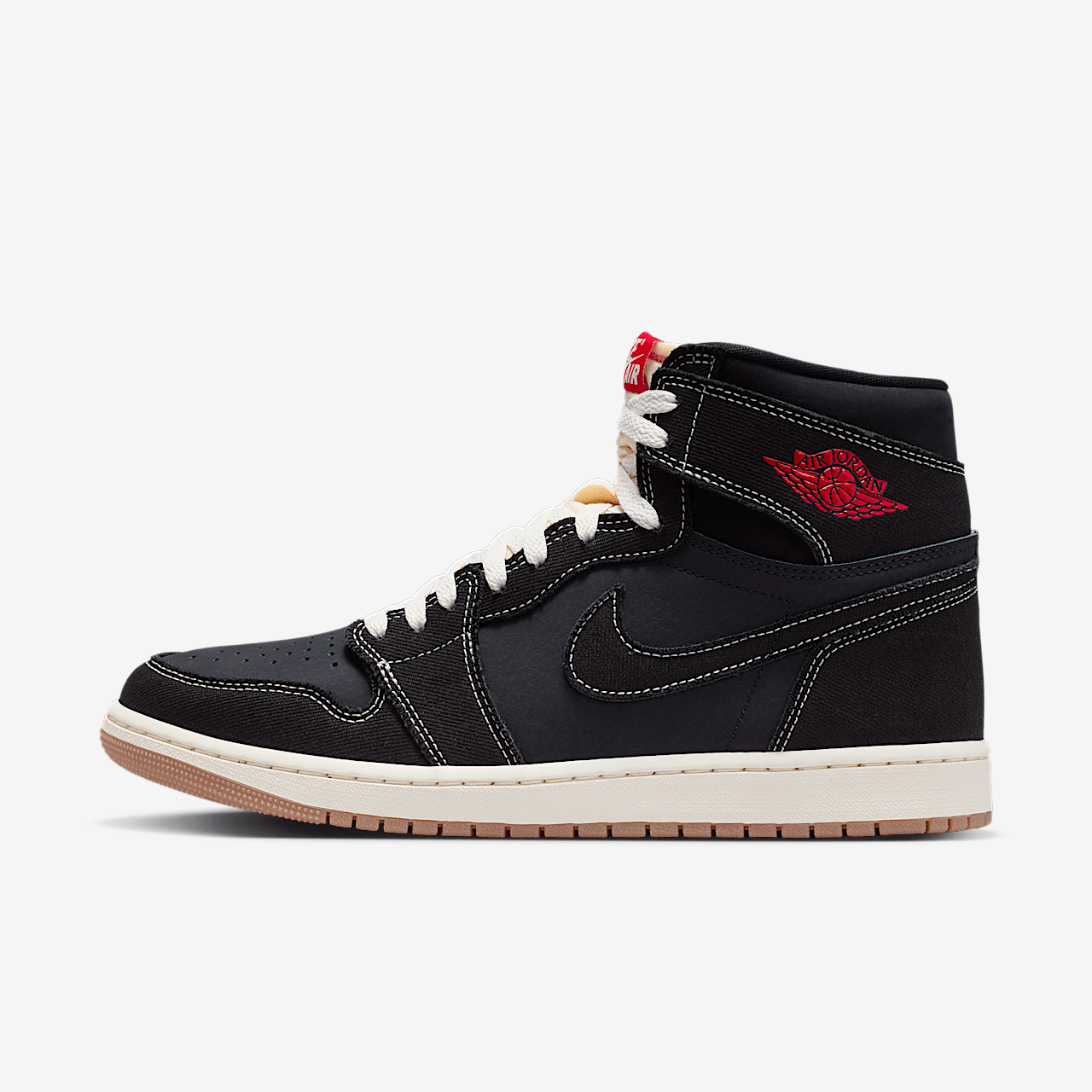 NIKE AIR JORDAN 1 RETRO HIGH OG FLIGHT CLUB HOMBRE NEGRO/BLANCO ROTO/CAFE GOMA MEDIO/ROJO UNIVERSITARIO