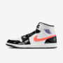 NIKE AIR JORDAN 1 MID SE HOMBRE BLACK WHITE COURT PURPLE BRIGHT MANGO